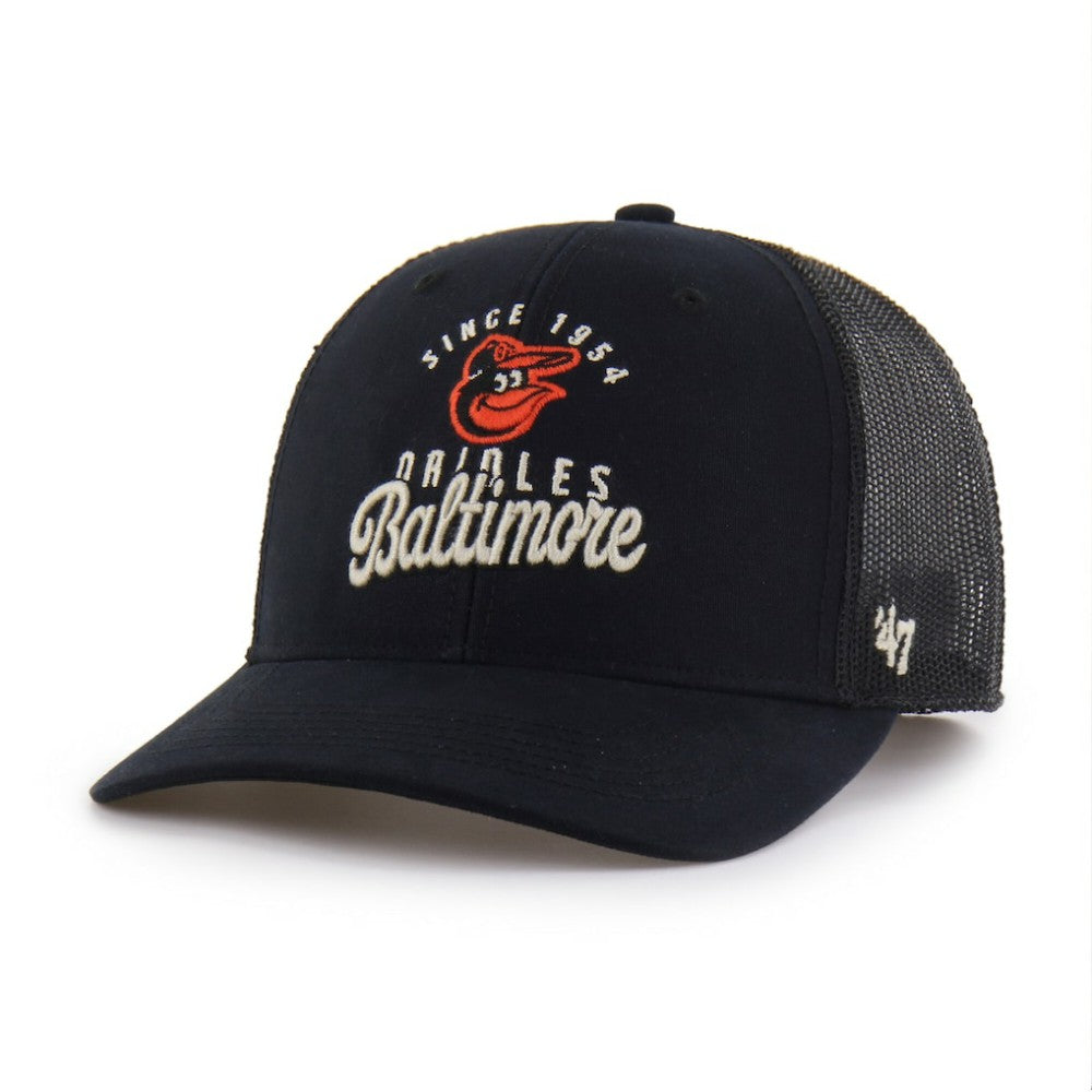 Baltimore Orioles Pitstop Trucker Adjustable Hat Black