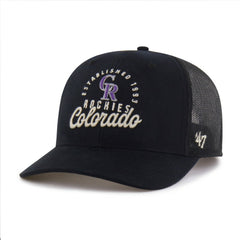 Colorado Rockies Pitstop Trucker Adjustable Hat Black