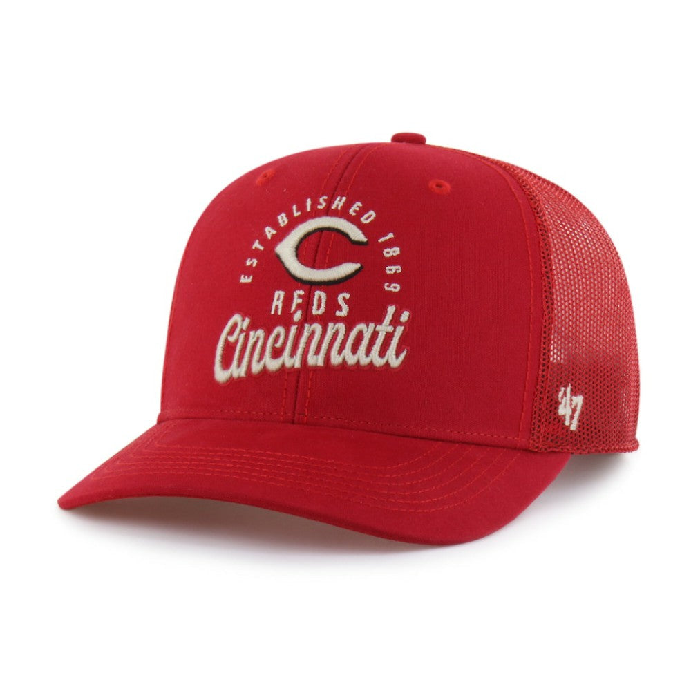 Cincinnati Reds Pitstop Trucker Adjustable Hat Red