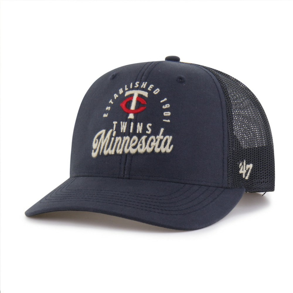 Minnesota Twins Pitstop Trucker Adjustable Hat Navy