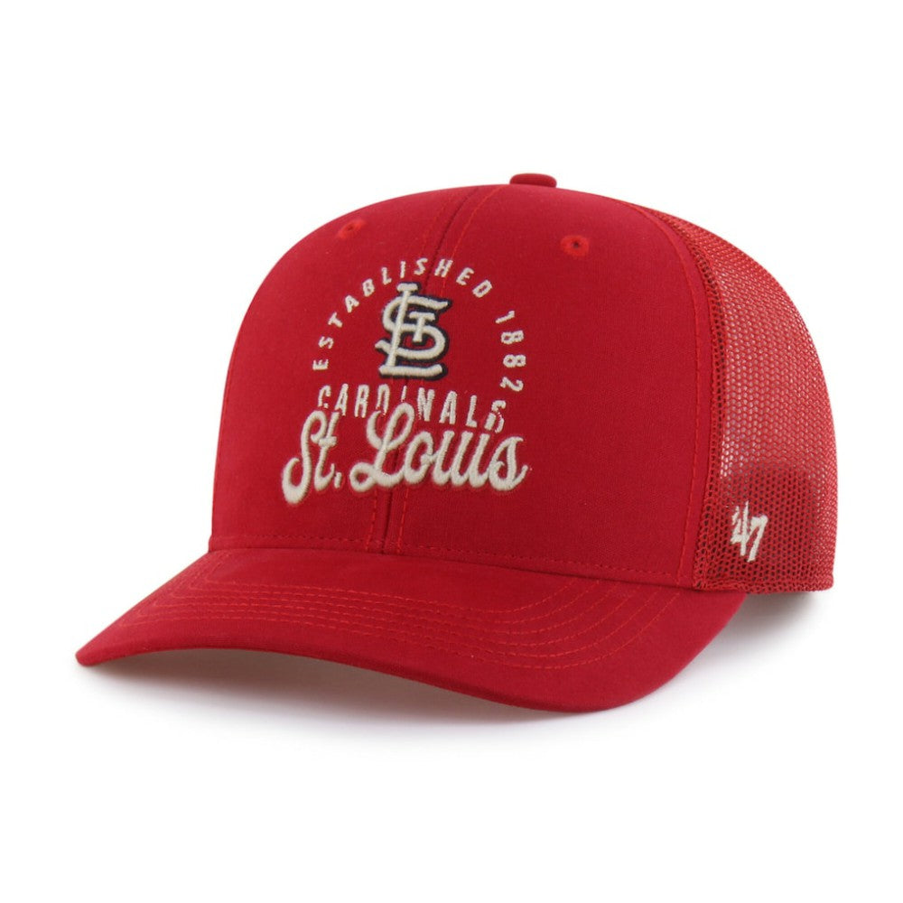St. Louis Cardinals Pitstop Trucker Adjustable Hat Red