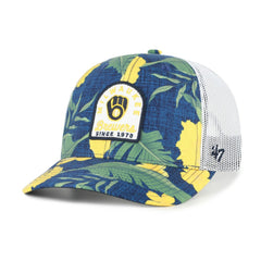 Milwaukee Brewers Beachside Adjustable Trucker Hat Navy