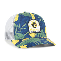 Milwaukee Brewers Beachside Adjustable Trucker Hat Navy