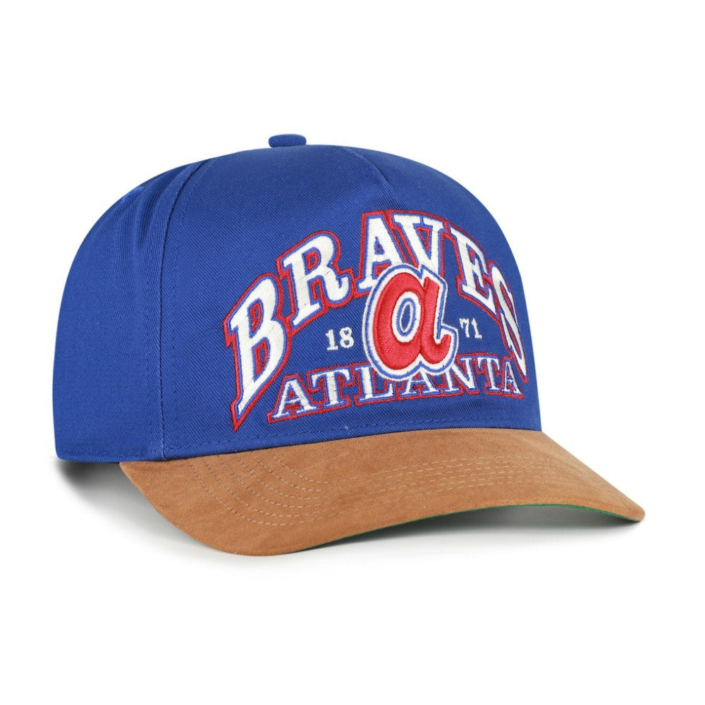 Atlanta Braves Cooperstown Break Wood Suede Hitch Adjustable Hat Royal/Brown