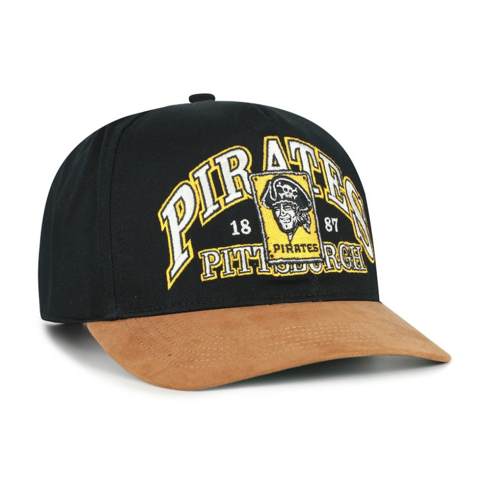 Pittsburgh Pirates Cooperstown Break Wood Suede Hitch Adjustable Hat Black/Brown