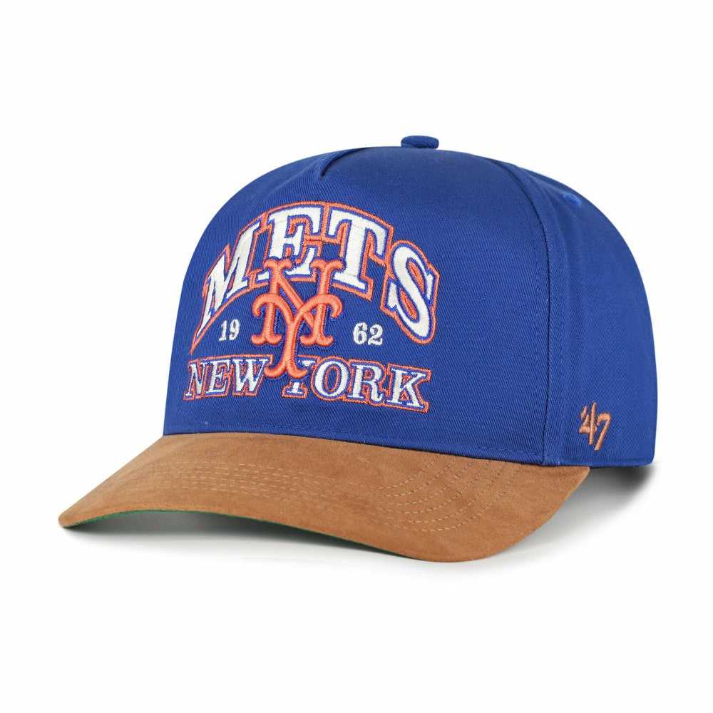 New York Mets Cooperstown Break Wood Suede Hitch Adjustable Hat Royal/Brown