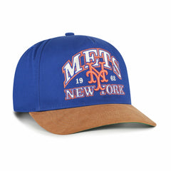 New York Mets Cooperstown Break Wood Suede Hitch Adjustable Hat Royal/Brown