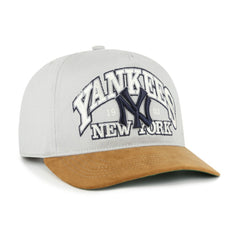 New York Yankees Cooperstown Break Wood Suede Hitch Adjustable Hat Gray/Brown