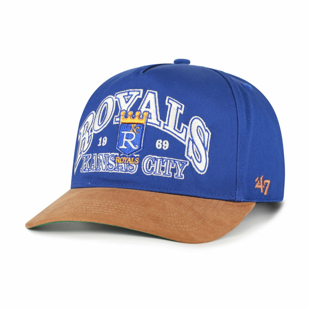 Kansas City Royals Cooperstown Break Wood Suede Hitch Adjustable Hat Royal/Brown