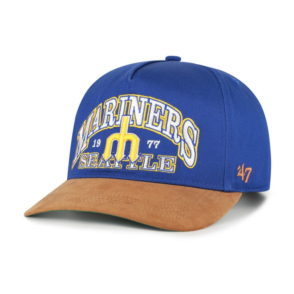 Seattle Mariners Cooperstown Break Wood Suede Hitch Adjustable Hat Royal/Brown
