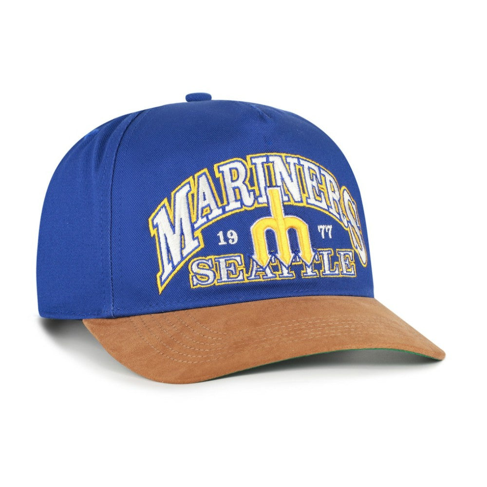 Seattle Mariners Cooperstown Break Wood Suede Hitch Adjustable Hat Royal/Brown