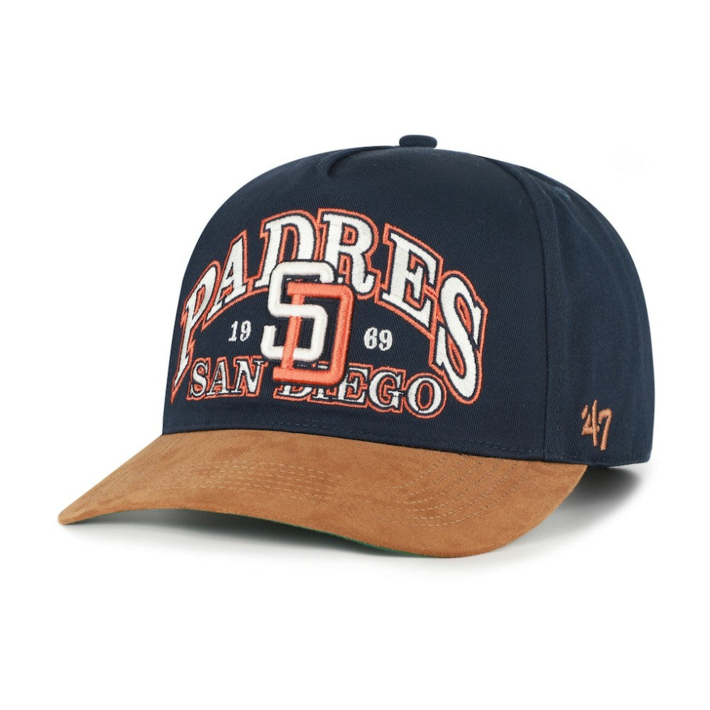 San Diego Padres Cooperstown Break Wood Suede Hitch Adjustable Hat Navy/Brown