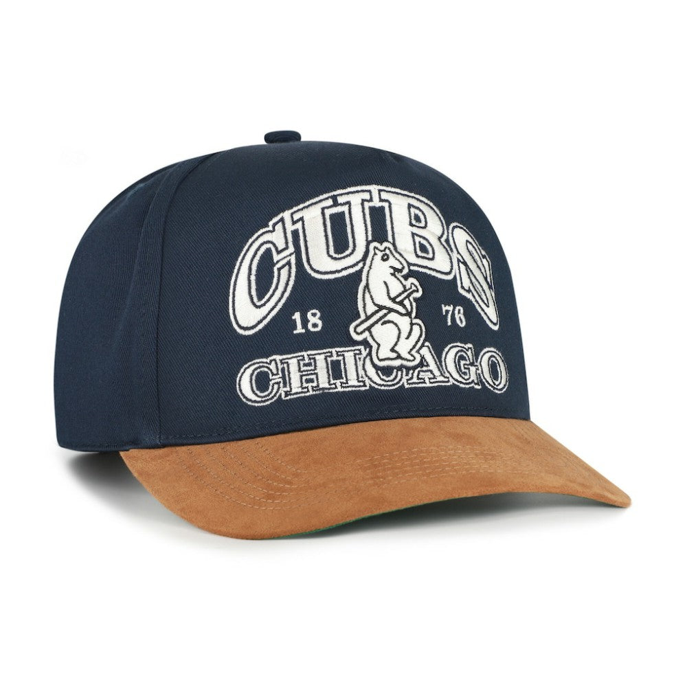 Chicago Cubs Cooperstown Break Wood Suede Hitch Adjustable Hat Navy/Brown