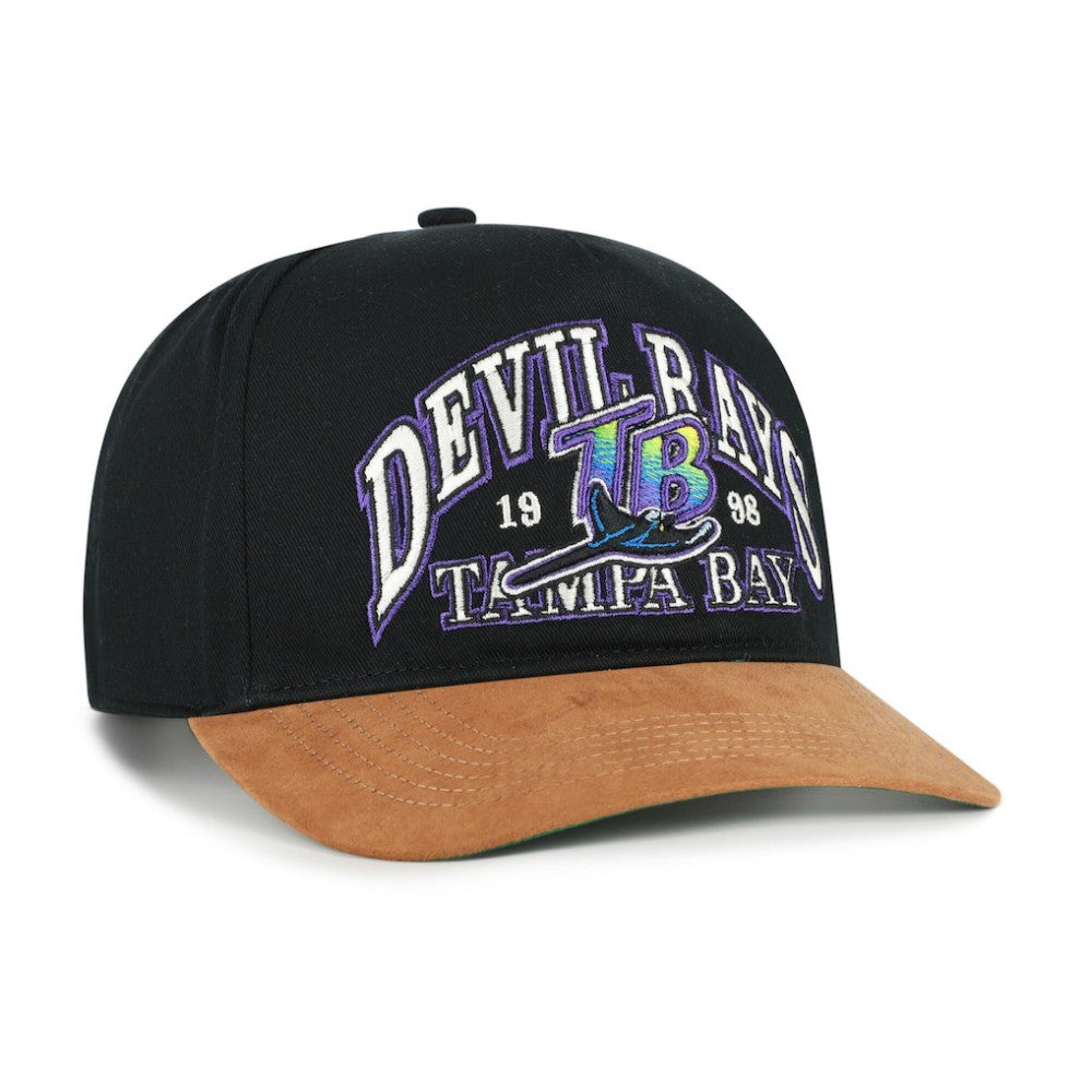 Tampa Bay Rays Cooperstown Break Wood Suede Hitch Adjustable Hat Black/Brown