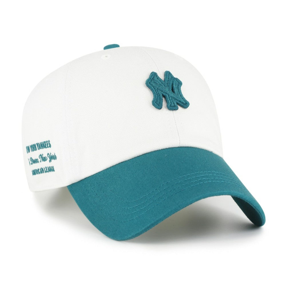 New York Yankees Contemporary Tonal Clean Up Adjustable Hat White/Teal