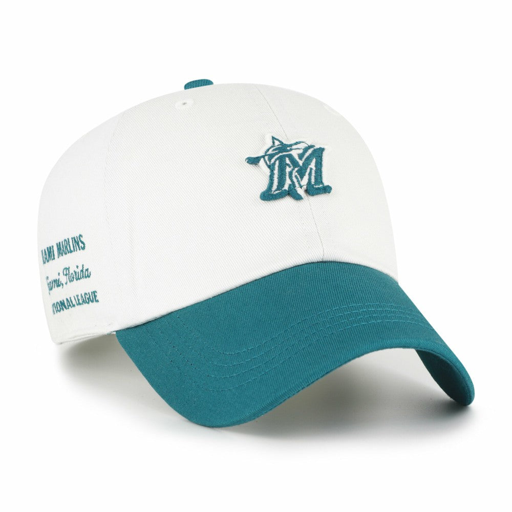 Miami Marlins Contemporary Tonal Clean Up Adjustable Hat White/Teal