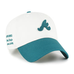 Atlanta Braves Contemporary Tonal Clean Up Adjustable Hat White/Teal