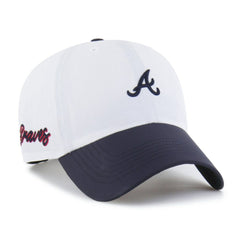 Atlanta Braves Vista Mini Clean Up brrr° Adjustable Hat White/Navy
