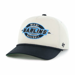 Miami Marlins Youth Frame Out Hitch Adjustable Hat Natural/Black