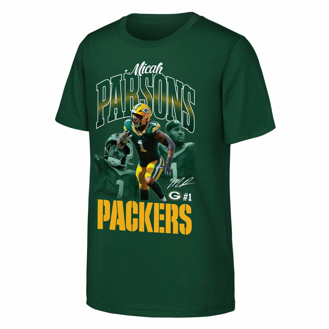 Micah Parsons Green Bay Packers Outerstuff Youth Triple Pic T-Shirt - Green outlet