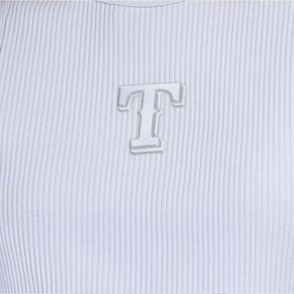 Texas Rangers Starter Women's Pastels Ribbed Tank Top Light Blue