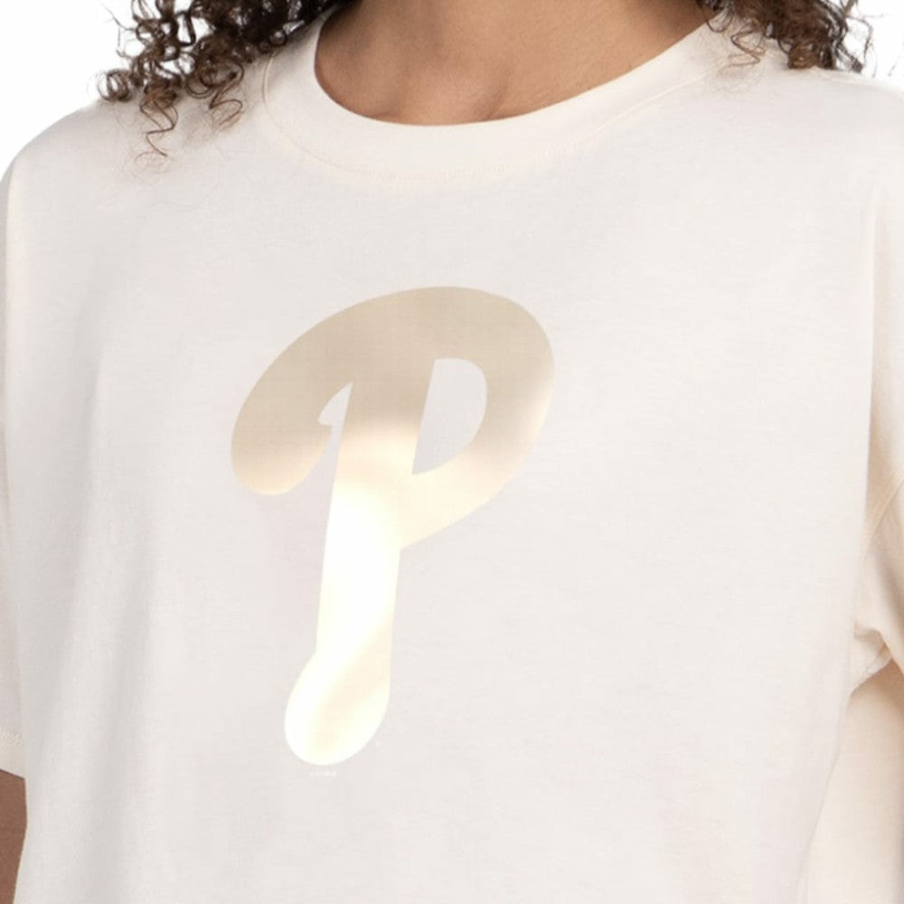 Philadelphia Phillies Starter Women's Pastels Boxy Cropped T-Shirt Cream