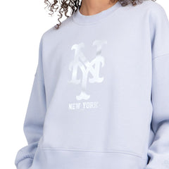 New York Mets Starter Women's Pastels Boxy Fleece Sweatshirt Light Blue