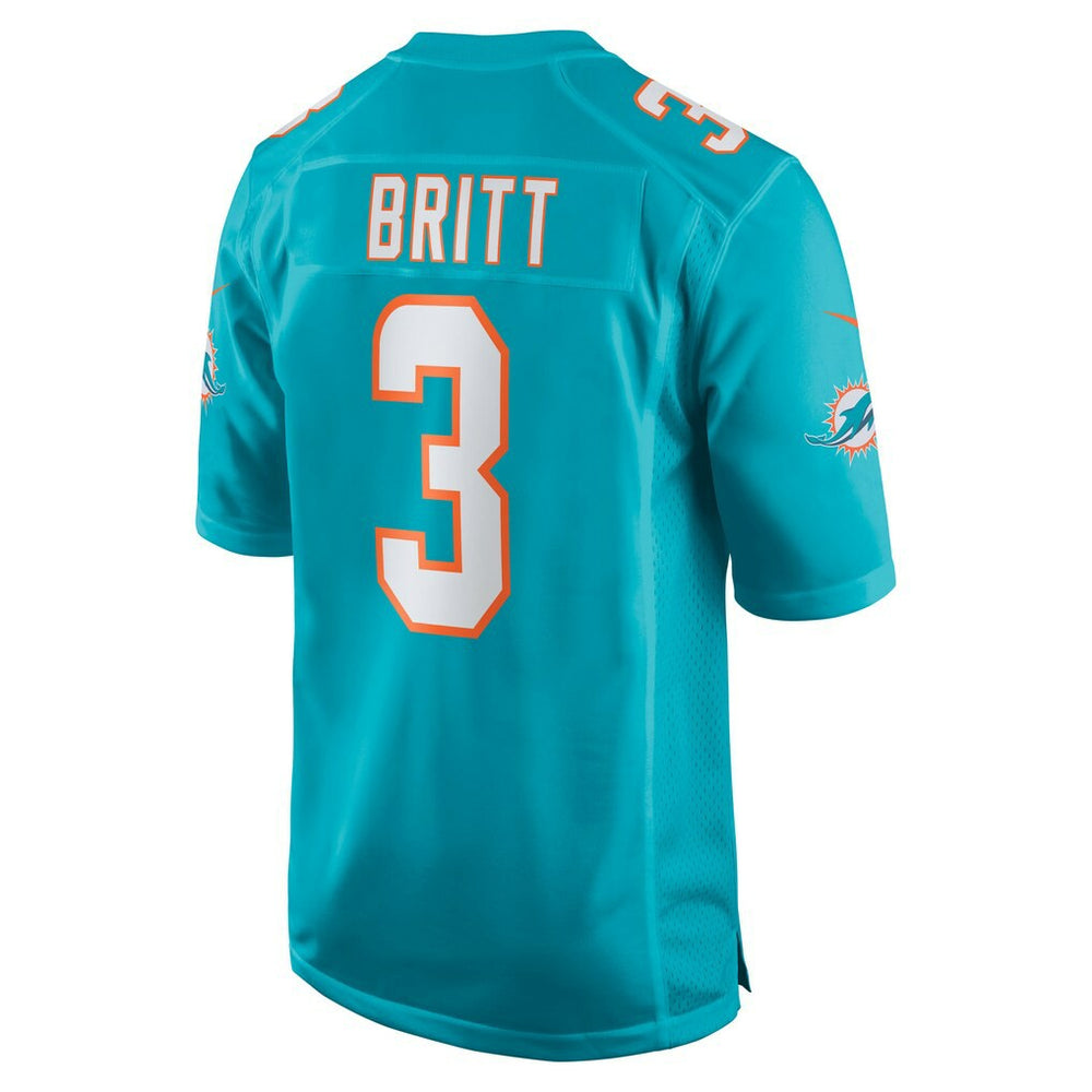 K.J. Britt Miami Dolphins Team Game Jersey - Aqua for sale