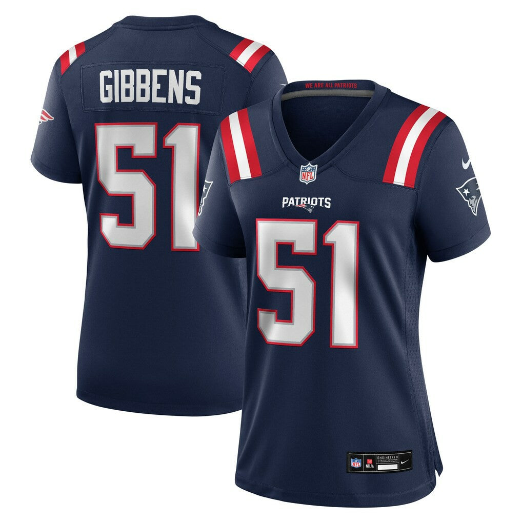 Jack Gibbens New England Patriots Women's Team Game Jersey - Navy cheap