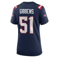 Jack Gibbens New England Patriots Women's Team Game Jersey - Navy cheap
