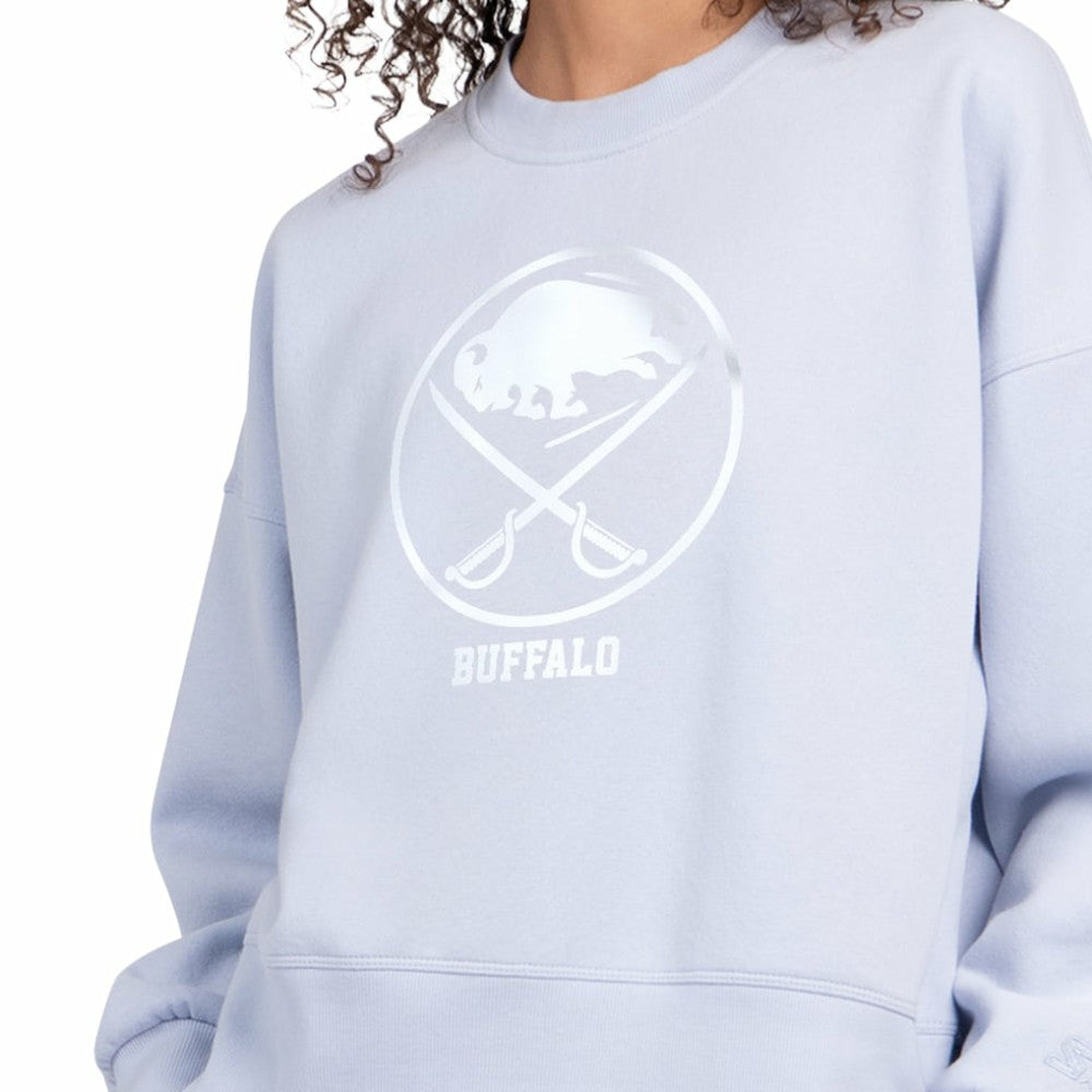 Buffalo Sabres Starter Women's Boxy Cropped Sweatshirt - Blue Sweatshirts