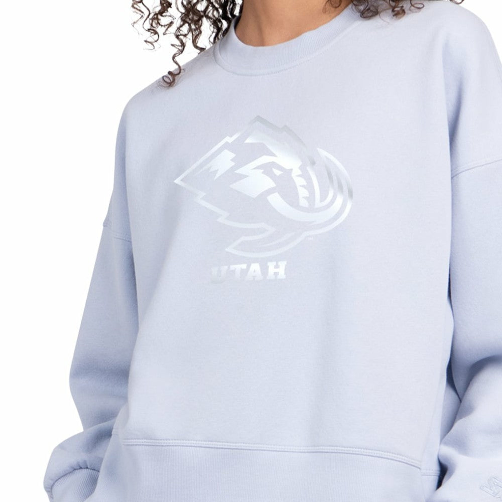 Utah Mammoth Starter Women's Boxy Cropped Sweatshirt - Blue Sweatshirts