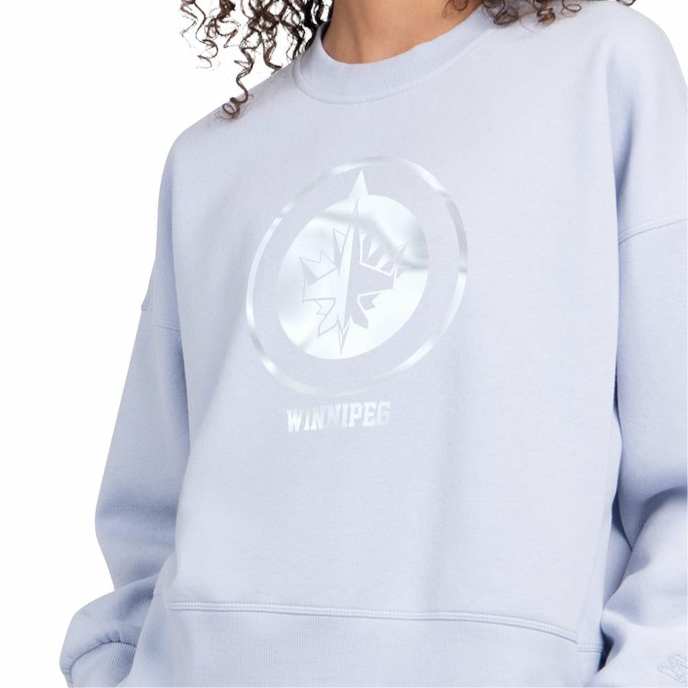 Winnipeg Jets Starter Women's Boxy Cropped Sweatshirt - Blue Sweatshirts