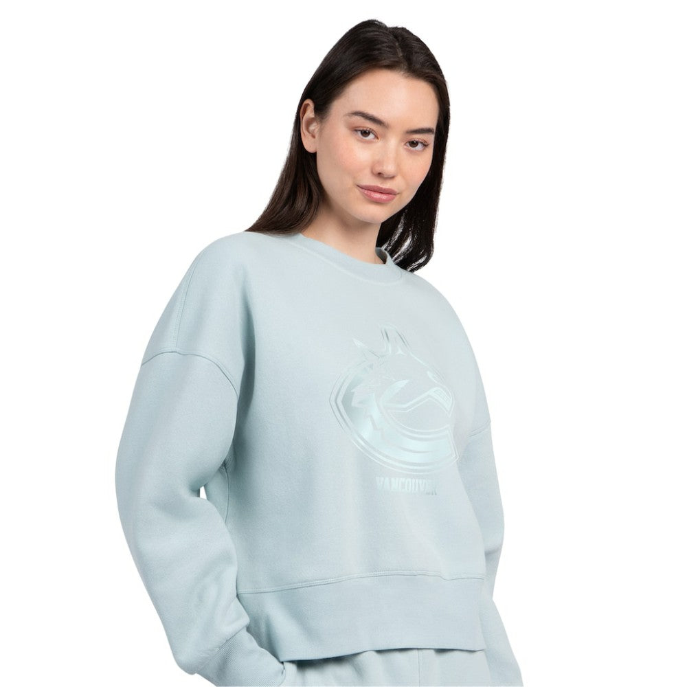 Vancouver Canucks Starter Women's Boxy Cropped Sweatshirt - Green Sweatshirts