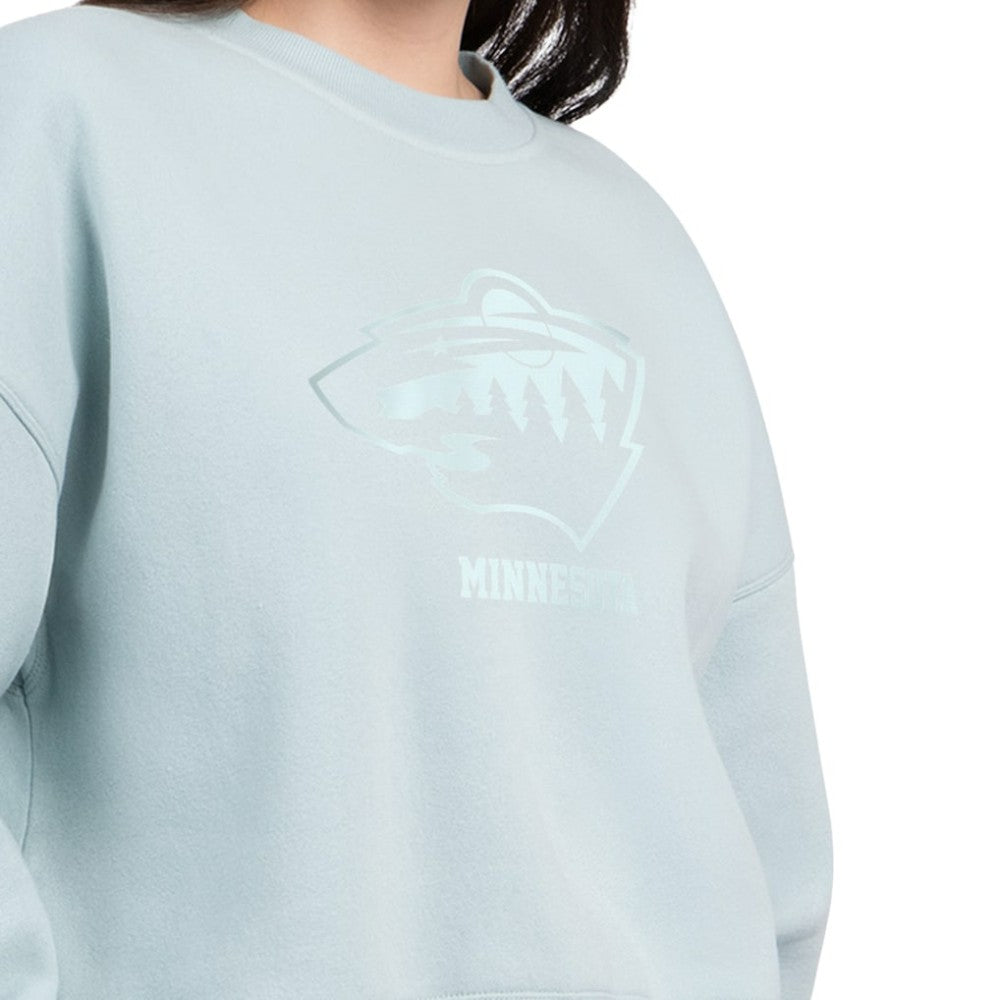 Minnesota Wild Starter Women's Boxy Cropped Sweatshirt - Green Sweatshirts