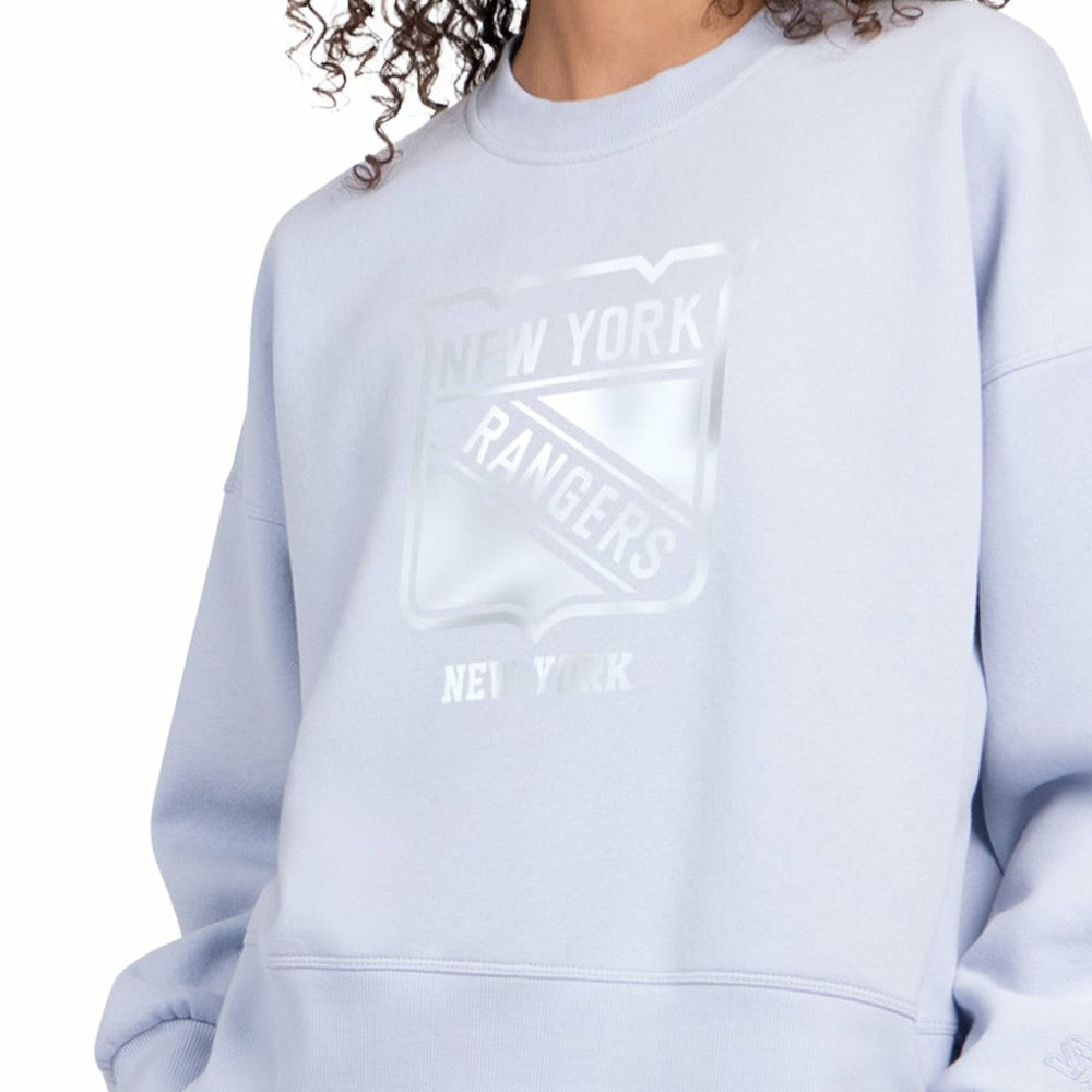 New York Rangers Starter Women's Boxy Cropped Sweatshirt - Blue Sweatshirts