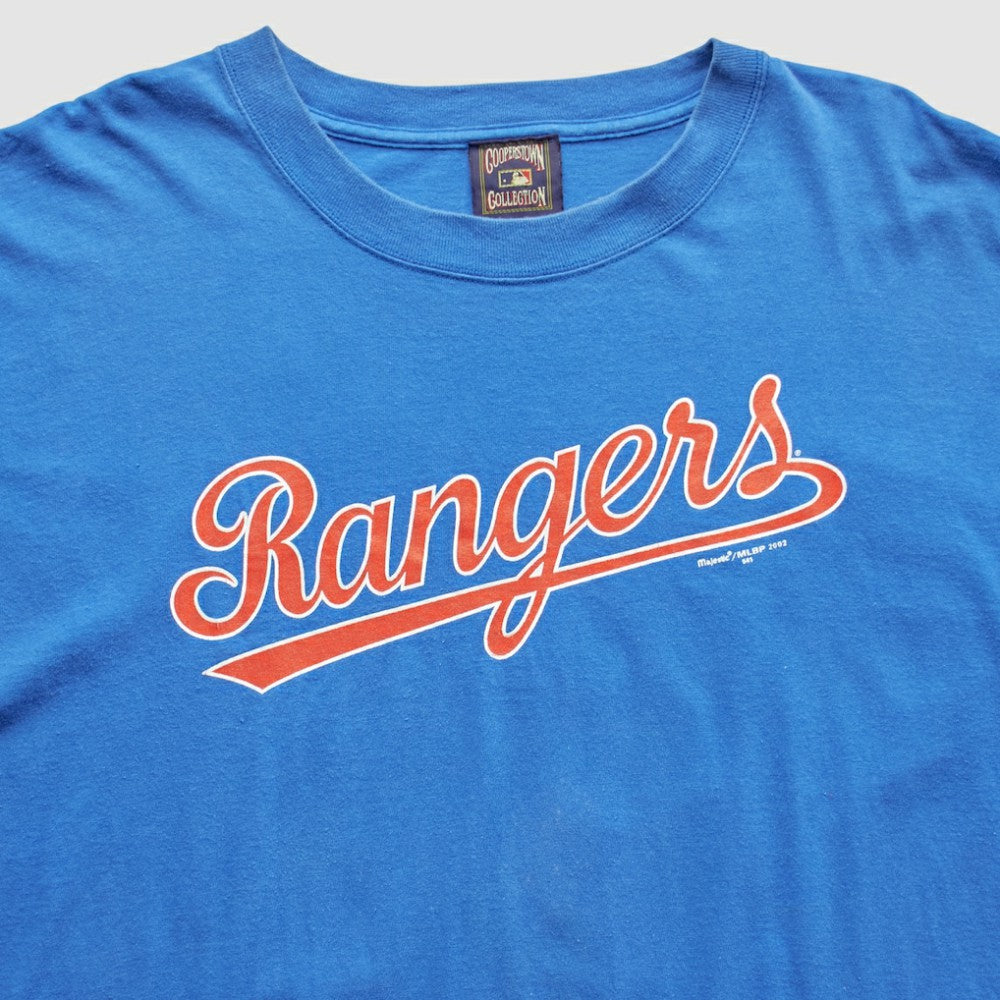 Texas Rangers Stitches 2002 T-Shirt Blue Vintage