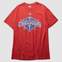Texas Rangers Majestic 2010 T-Shirt Red Vintage