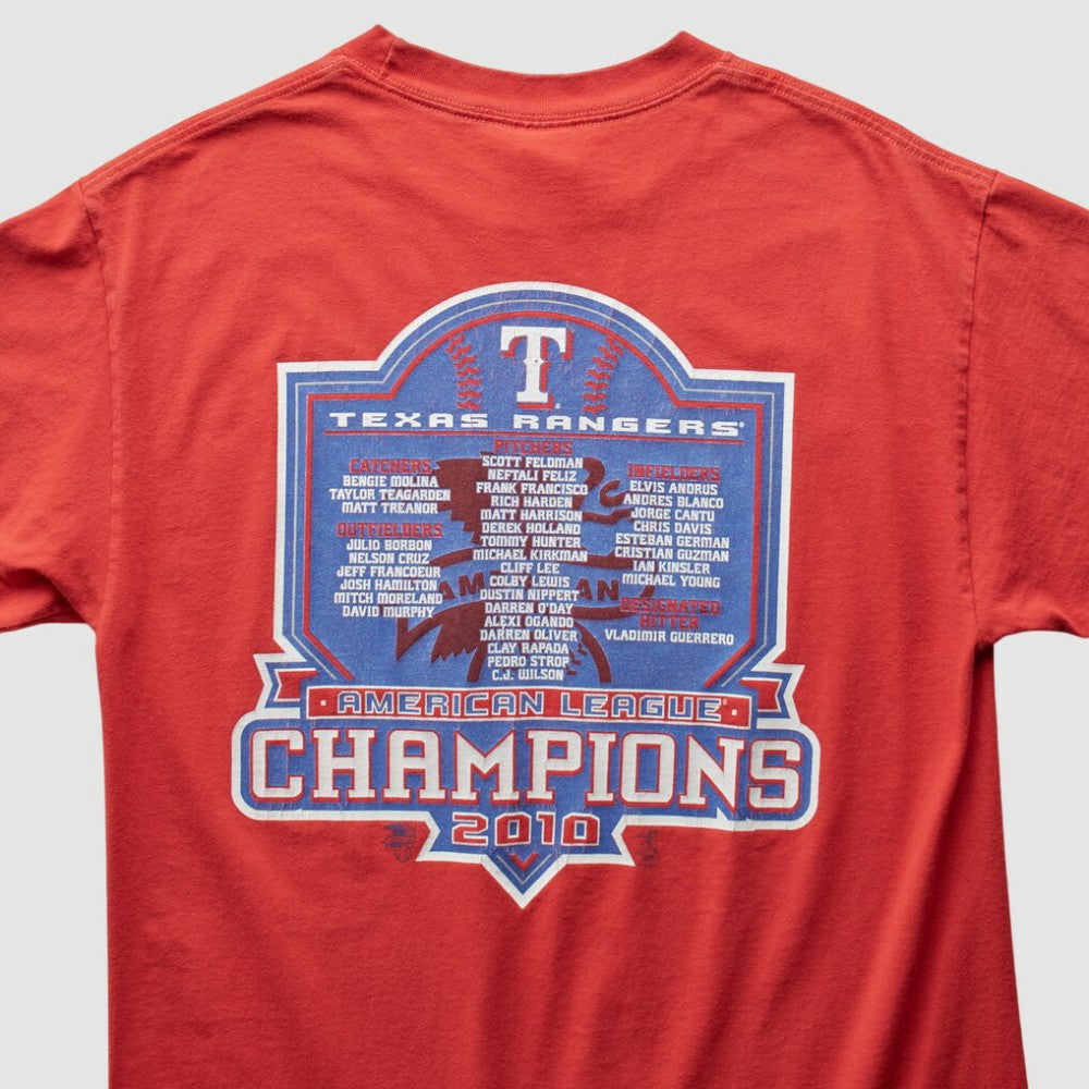 Texas Rangers Majestic 2010 T-Shirt Red Vintage