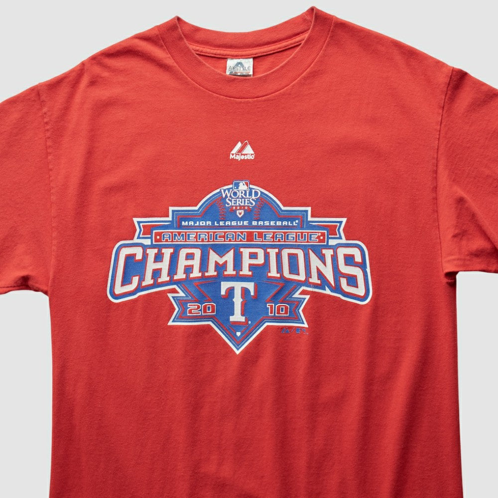 Texas Rangers Majestic 2010 T-Shirt Red Vintage