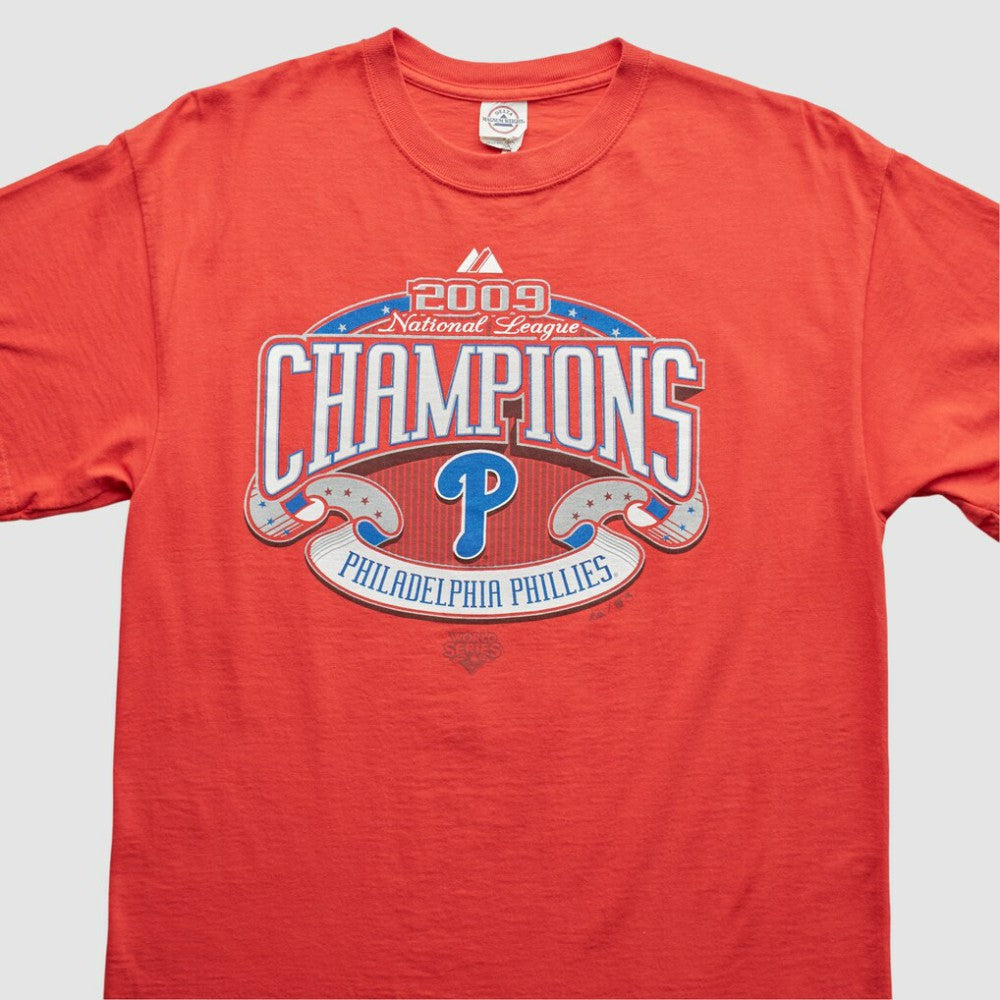 Philadelphia Phillies Majestic 2009 T-Shirt Red Vintage