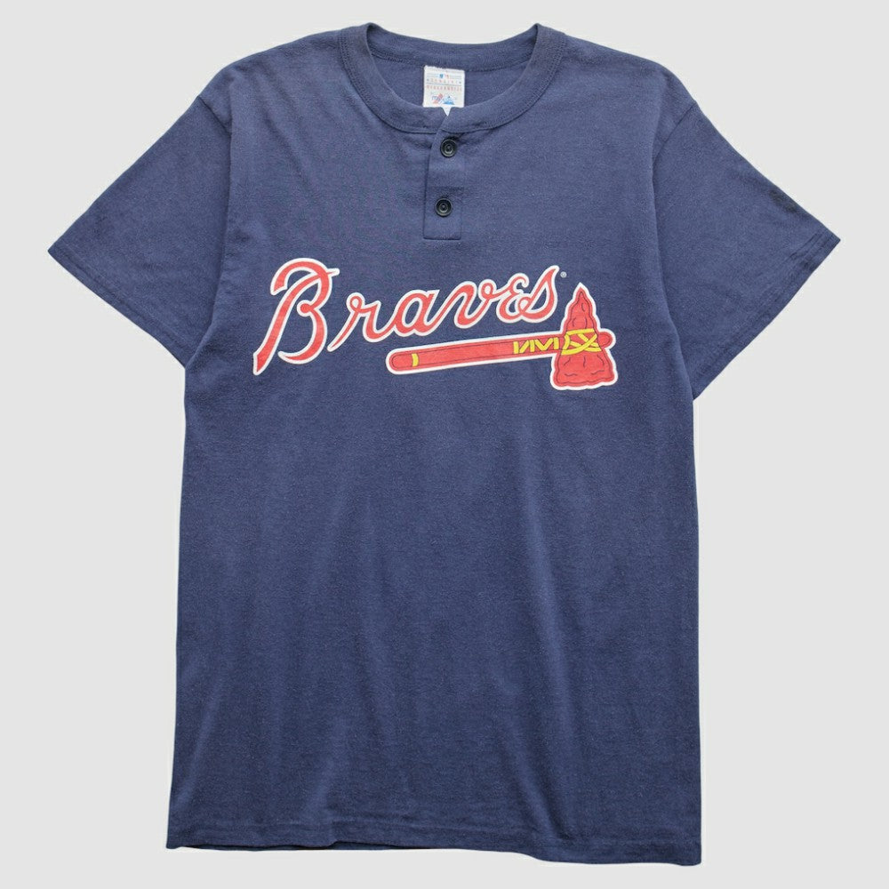 Atlanta Braves Majestic 90s T-Shirt Navy Vintage