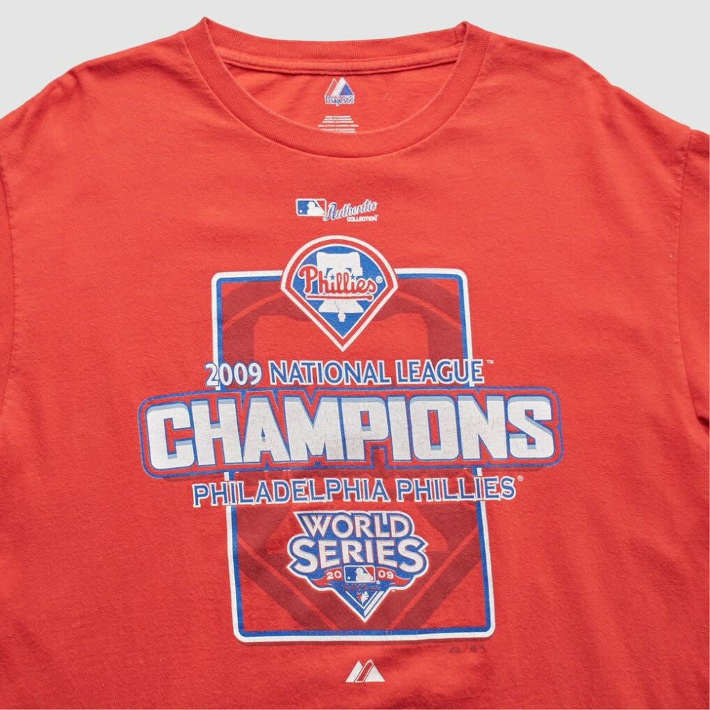 Philadelphia Phillies Majestic 2009 T-Shirt Red Vintage