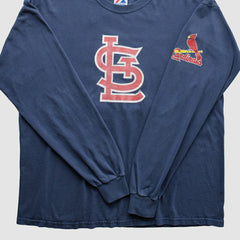St. Louis Cardinals Majestic 2000s T-Shirt Navy Vintage