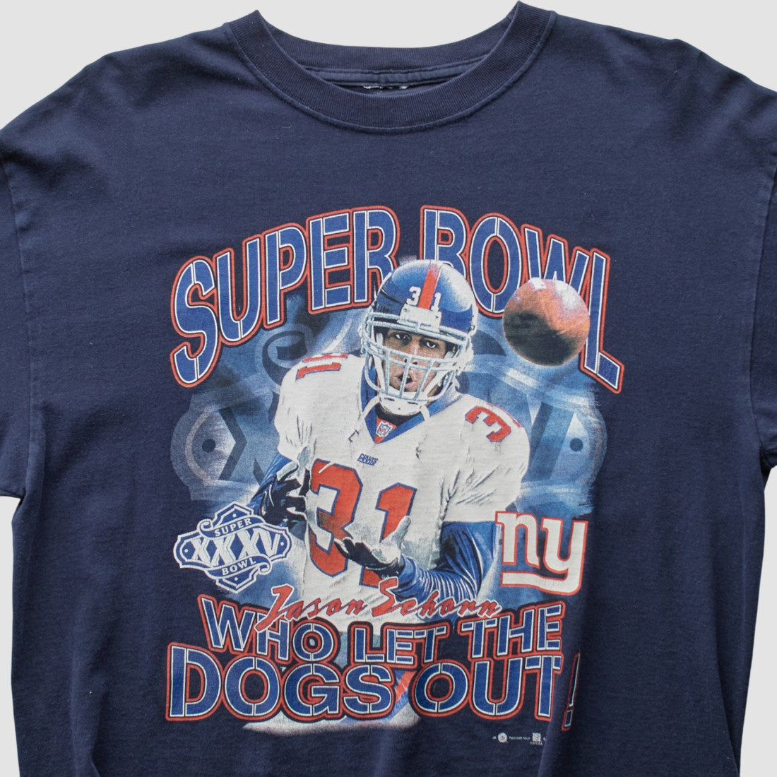 New York Giants 2001 T-Shirt - Navy Vintage sale