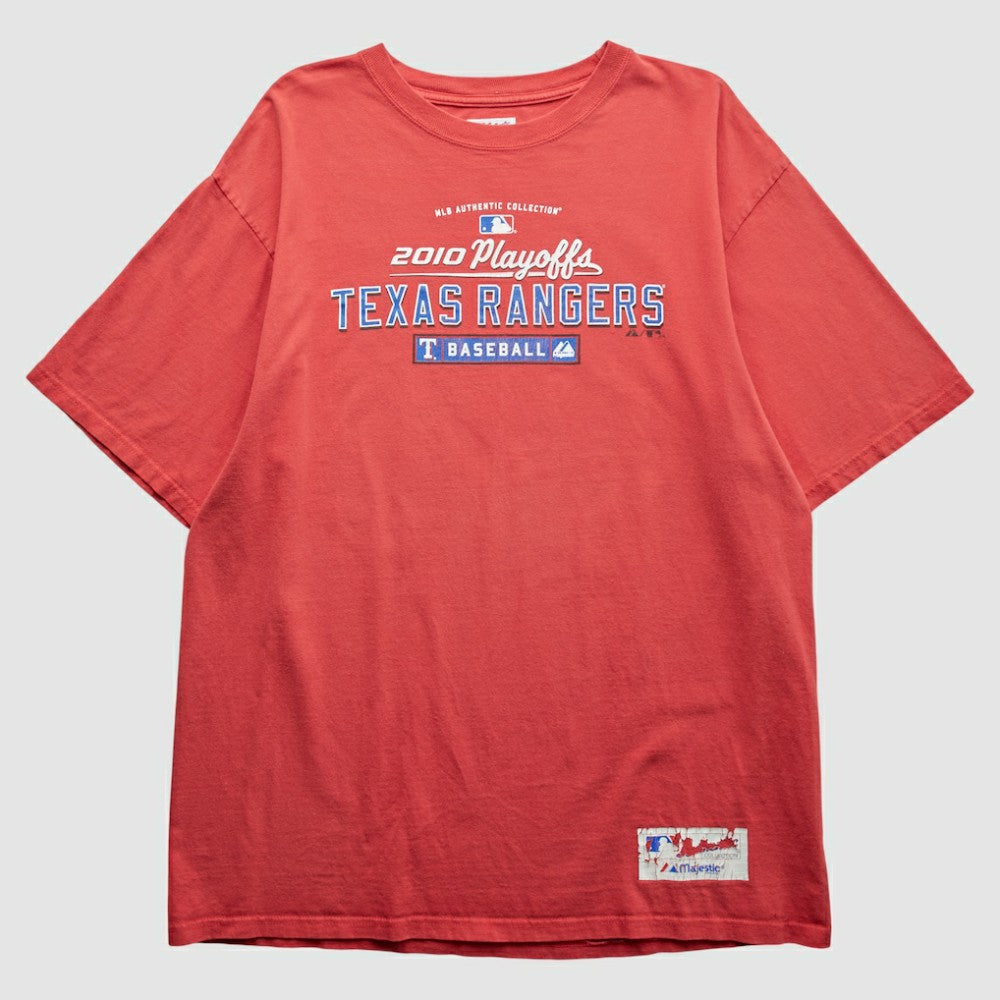 Texas Rangers Majestic 2010 T-Shirt Red Vintage