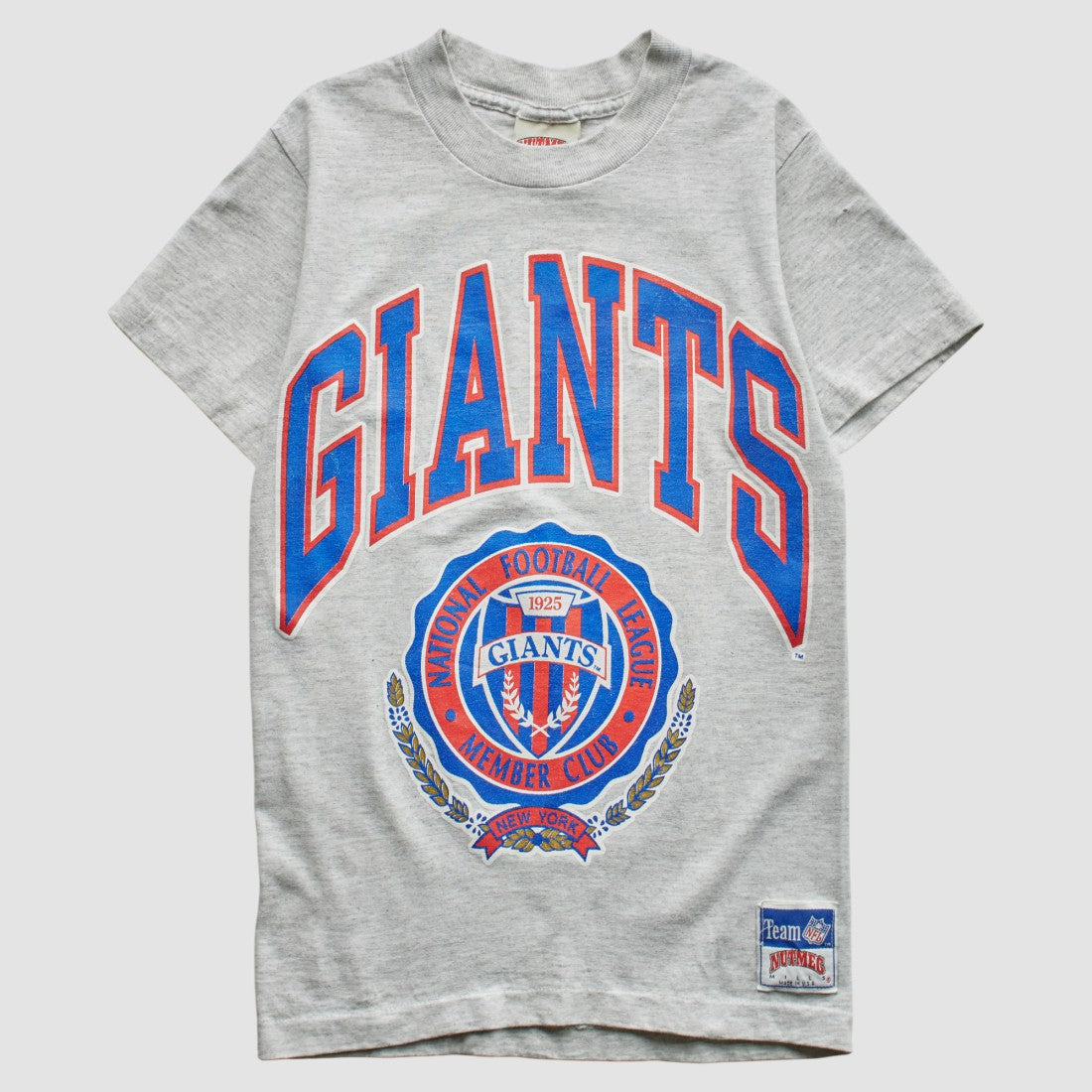New York Giants Nutmeg Mills 90s T-Shirt - Heather Gray Vintage for sale
