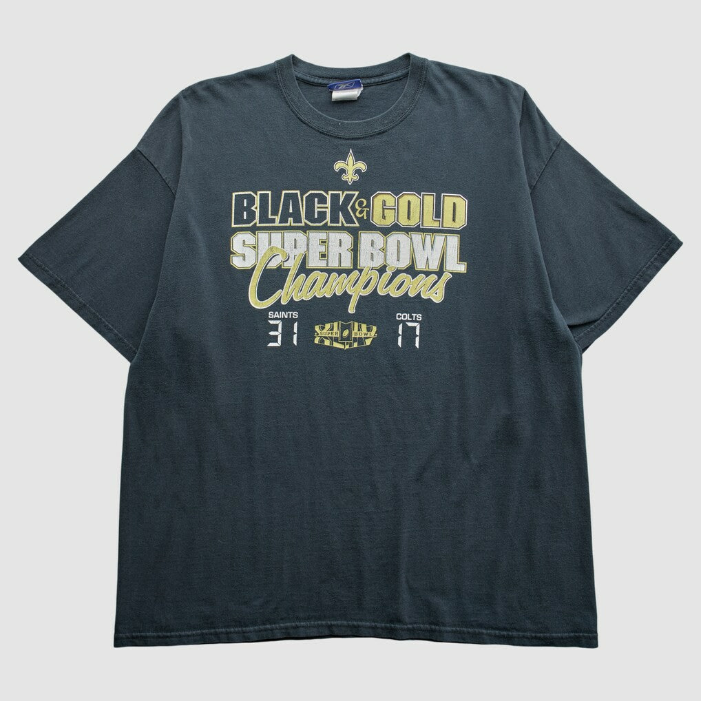 New Orleans Saints Reebok 2010 T-Shirt - Black Vintage on sale