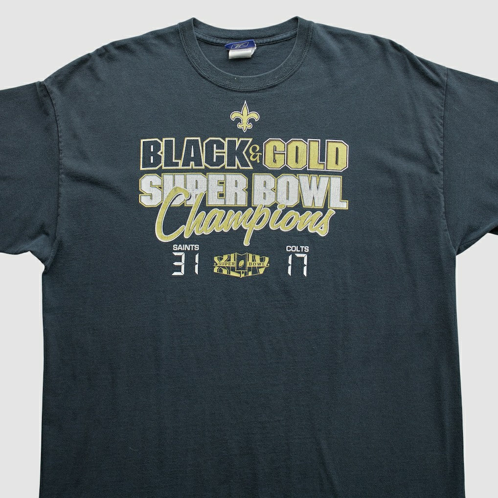 New Orleans Saints Reebok 2010 T-Shirt - Black Vintage on sale