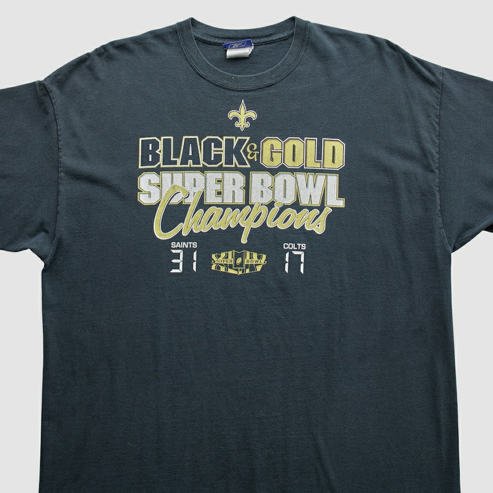 New Orleans Saints Reebok 2010 T-Shirt - Black Vintage on sale
